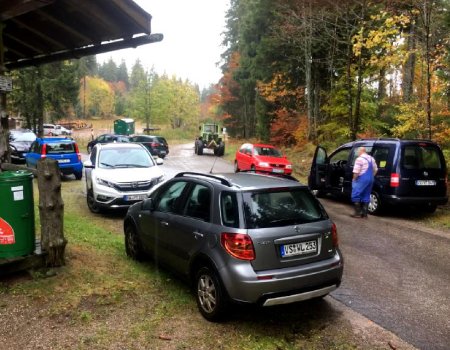 Vorbereiten der Loipen trotz starken Regenwetters durchgeführt