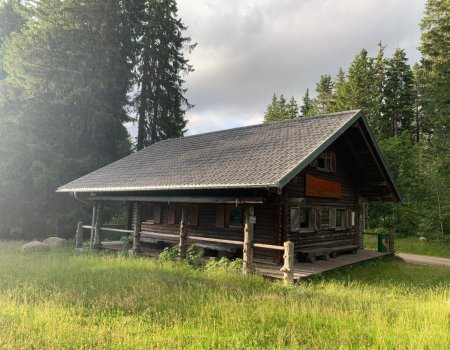 Blockhütte mit neuem Dach