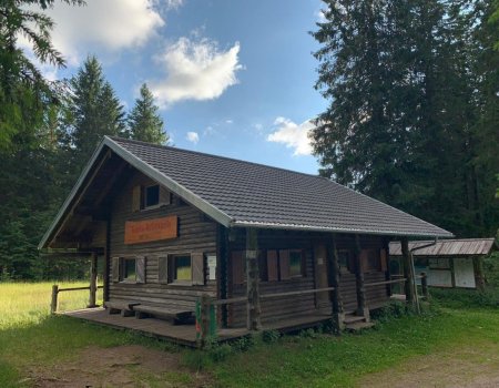 Blockhütte mit neuem Dach